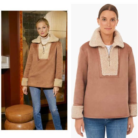 Tuckernuck | NEW Stella Camel Shearling 1/4 Zip Sherpa Jacket Size XS - Picture 2 of 15